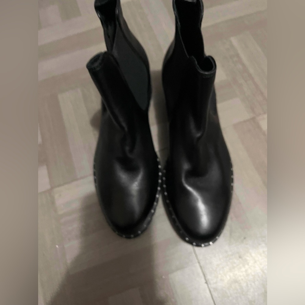 DEI COLLIBlack Leather Ankle Boots size 37 NWOT
